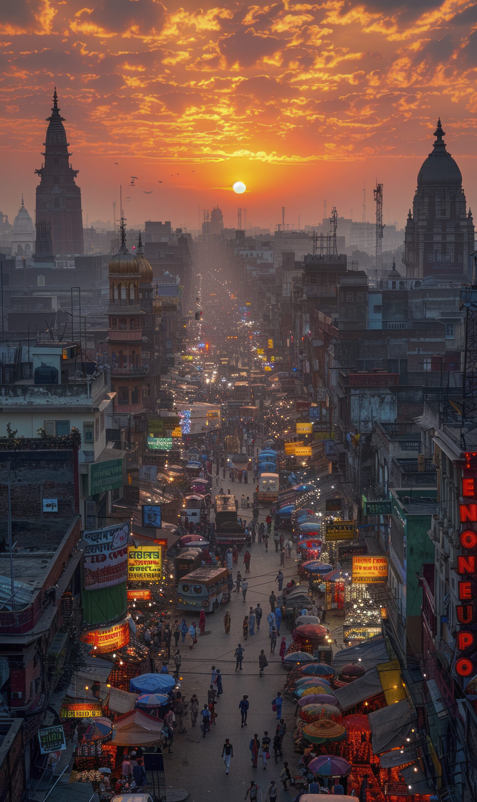 crowded indian city